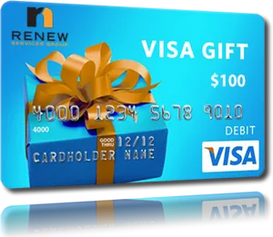 Visa Gift Card100 Dollars PNG Image