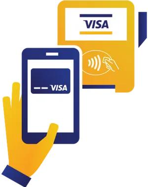 Visa Mobile Payment Illustration PNG Image