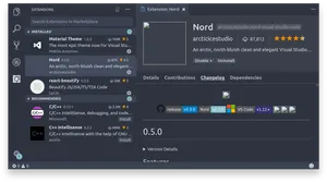 Visual Studio Code Nord Extension Screenshot PNG Image