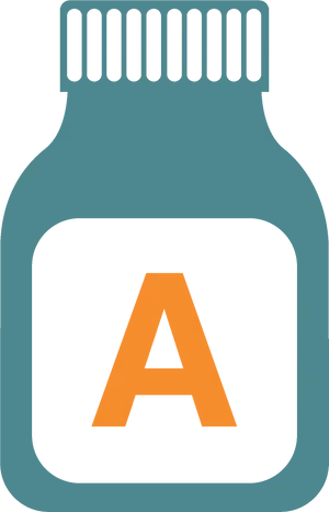 Vitamin A Supplement Bottle PNG Image