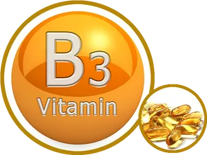 Vitamin B3 Supplement Graphic PNG Image