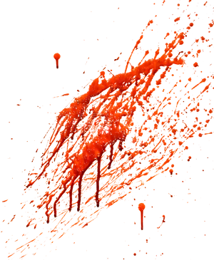 Vivid Red Splatter Against Black PNG Image