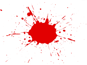 Vivid Red Splatteron Black PNG Image