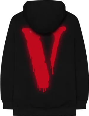 Vlone Logo Black Hoodie PNG Image