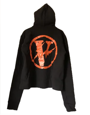 Vlone Logo Black Hoodie PNG Image