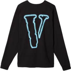 Vlone Neon Outline Logo Long Sleeve Shirt PNG Image