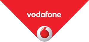 Vodafone Logo Red Background PNG Image