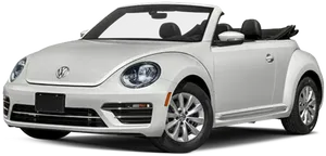 Volkswagen Beetle Convertible White PNG Image