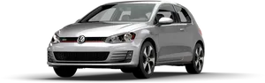 Volkswagen G T I Silver Profile View PNG Image