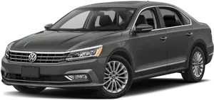 Volkswagen Passat Sedan Gray Side View PNG Image