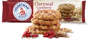 Voortman Oatmeal Cranberry Cookies Packaging PNG