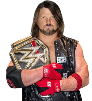 W W E Championwith Belt PNG Image