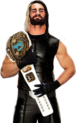 W W E Championwith Intercontinental Belt PNG Image