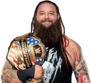 W W E Championwith Title Belt PNG Image