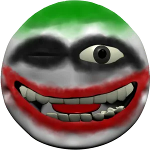 Wacky Smiling Emoji Ball PNG Image