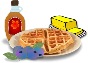 Waffle Breakfast Clipart PNG Image