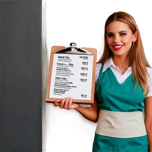 Waitress With Menu Png 62 PNG Image