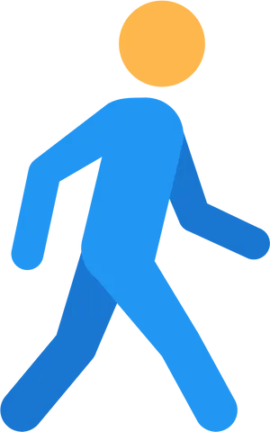 Walking Person Icon Blueand Yellow PNG Image