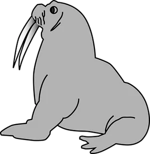 Walrus Vector Illustration PNG Image