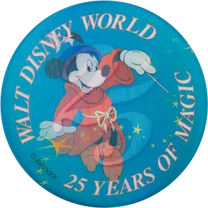 Walt Disney World25th Anniversary Mickey Mouse PNG Image