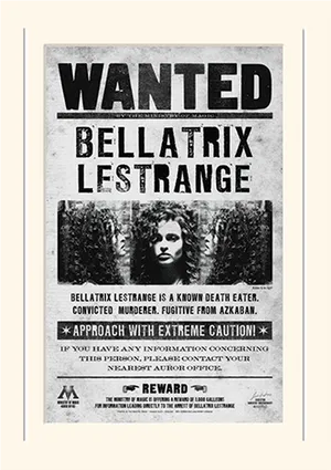 Wanted Poster Bellatrix Lestrange PNG Image