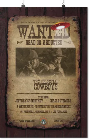 Wanted Poster Celestial Cowboys PNG Image