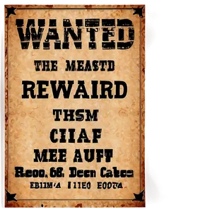 Wanted Reward Poster Png Gpe85 PNG Image