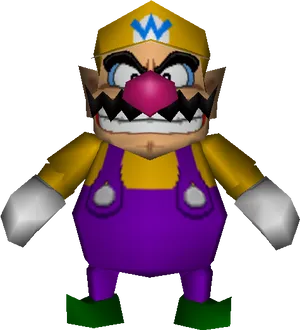 Wario_3 D_ Model PNG Image