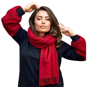 Warm Red Scarf Png 06252024 PNG Image