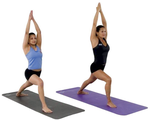 Warrior One Pose Yoga Demonstration PNG