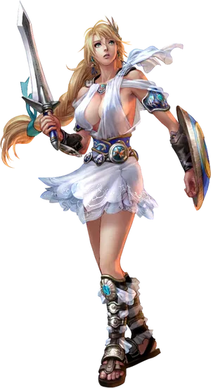 Warrior Woman Fantasy Character Art PNG Image