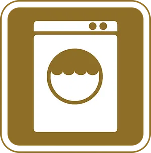 Washing Machine Icon Brown Background PNG Image