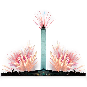 Washington Monument Fireworks Celebration Png 06202024 PNG Image