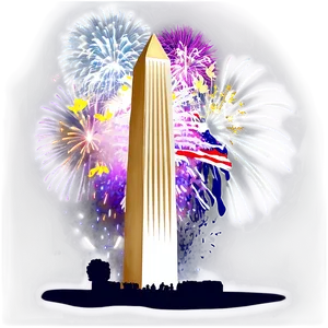 Washington Monument Fireworks Celebration Png Vwh PNG Image