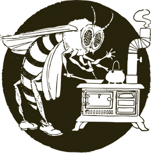 Wasp Scientist Cartoon PNG Image