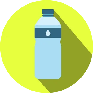 Water Bottle Icon Yellow Background PNG Image