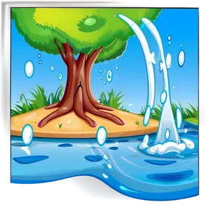 Water Cartoon Scene Png Bmb29 PNG Image