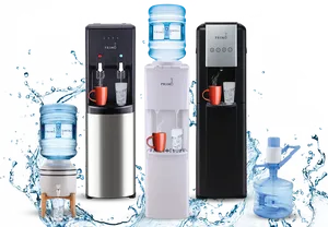 Water Dispenser Collection Splash Background PNG Image