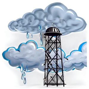 Water Tower Storm Clouds Png Wpk26 PNG Image