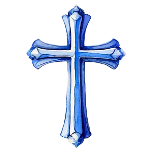 Watercolor Blue Cross Png 72 PNG Image