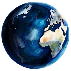 Watercolor Blue Planet Illustration Png Byw PNG Image