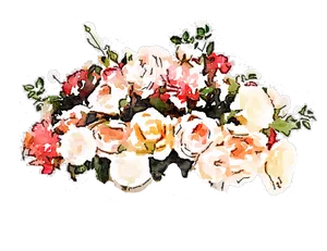 Watercolor Bouquet Artwork PNG Image