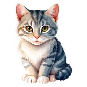 Watercolor Cat Painting Vector Png 06262024 PNG Image