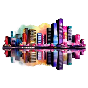 Watercolor City Skyline Png 06202024 PNG Image