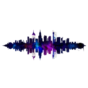 Watercolor City Skyline Png Hyd PNG Image