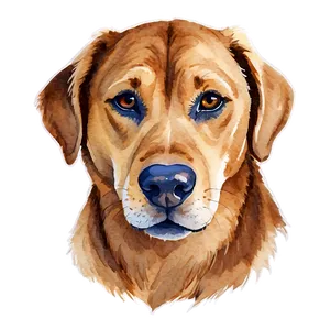 Watercolor Dog Head Art Png Daa PNG Image