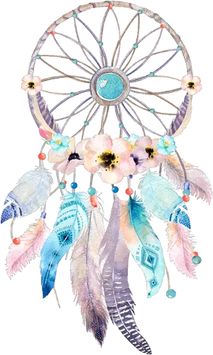 Watercolor Dreamcatcher Artwork PNG Image