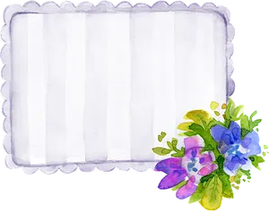 Watercolor Floral Frame Template PNG Image