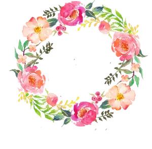 Watercolor_ Floral_ Wreath_ Artwork PNG Image