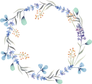 Watercolor_ Floral_ Wreath_ Dark_ Background PNG Image